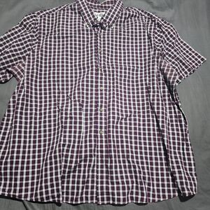 Men's Casual Purple Checkered Button-Down Shirt